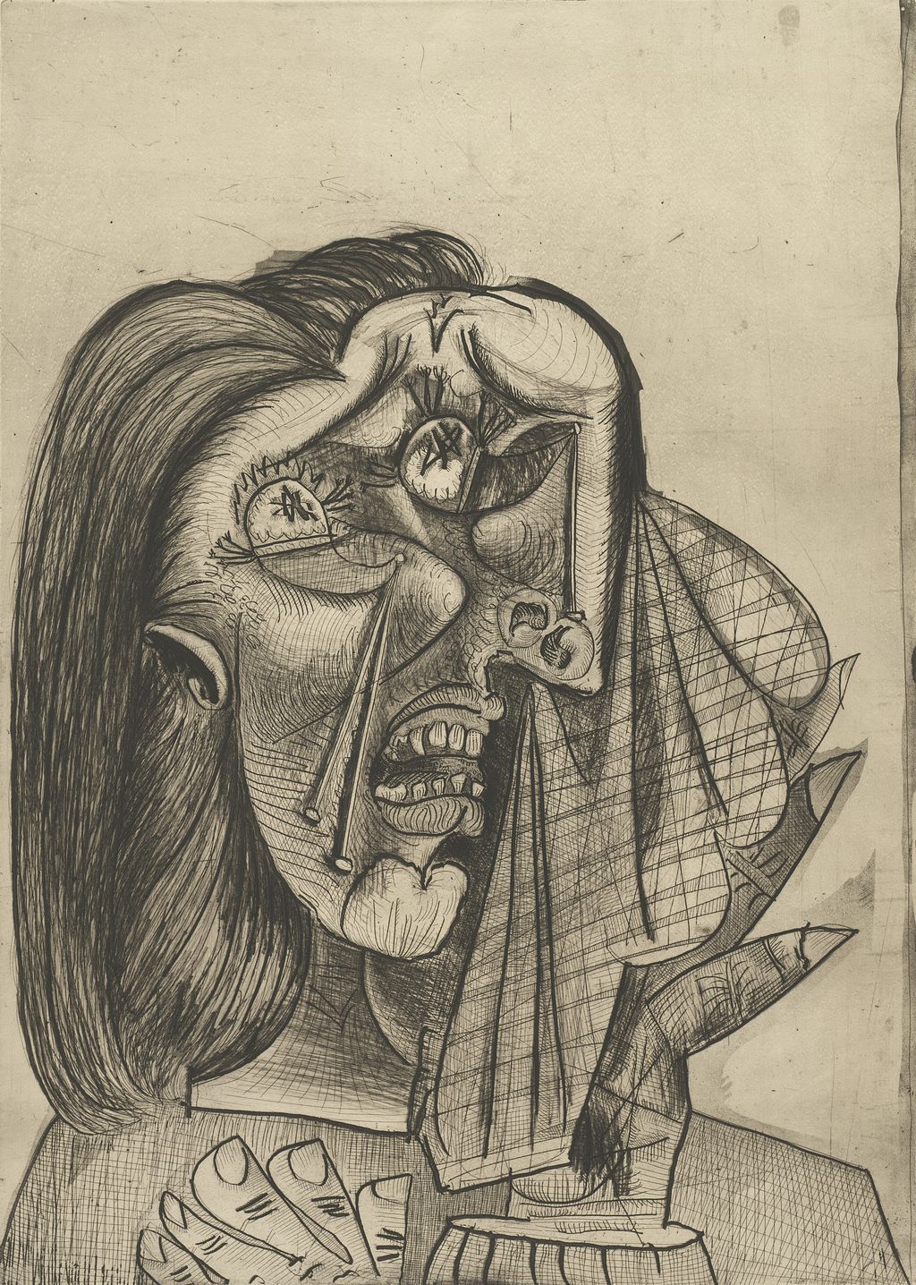 Pablo Picasso. Weeping Woman I, 1937. The Art Institute of Chicago, through prior acquisition of the Martin A. Ryerson Collection with the assistance of the Noel and Florence Rothman Family and the Margaret Fisher Endowment. © 2013 Estate of Pablo Picasso / Artists Rights Society (ARS), New York.