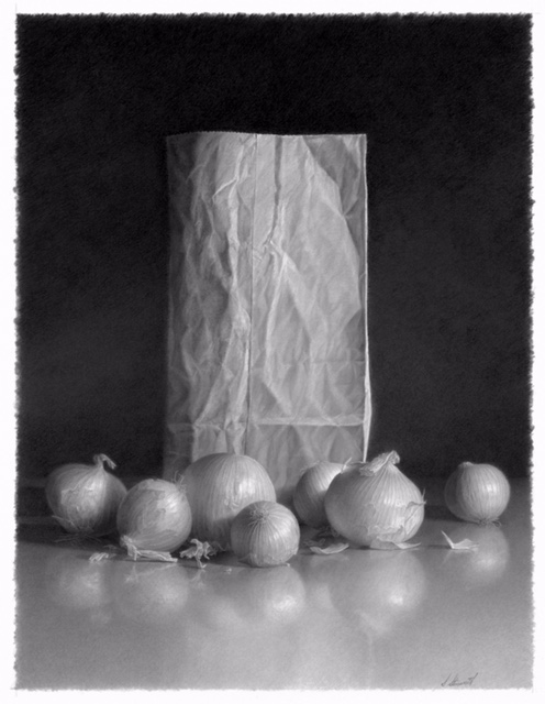 Skip Steinworth "Paper Bag and Onions" 25.5" x 19.5"