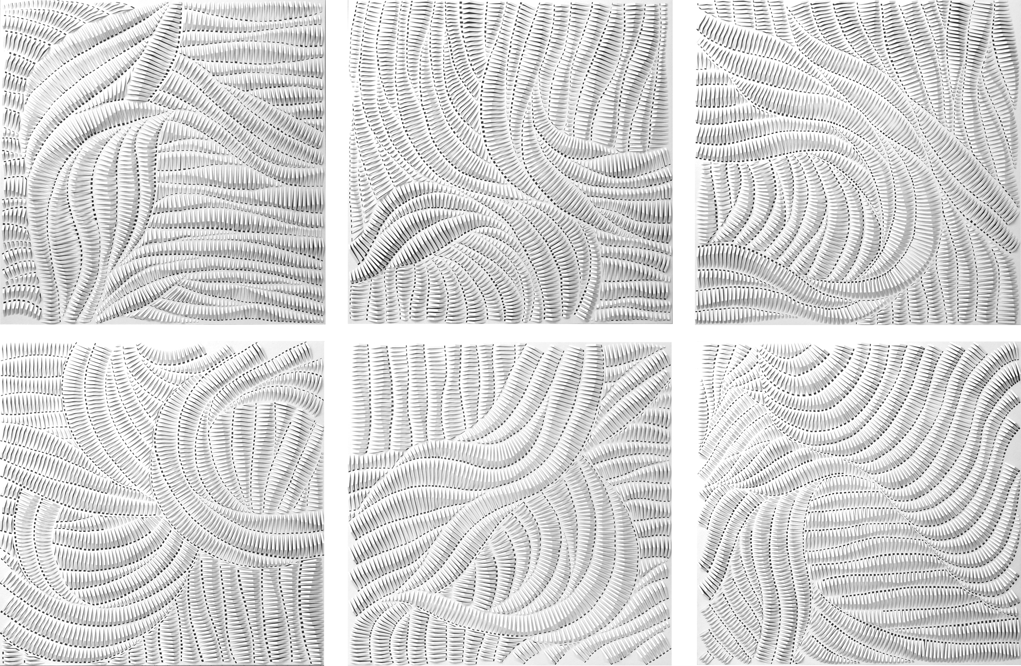  Rachel Doniger (American, b. 1979). Infinity I-VI, 2016. Cut Paper Reliefs. © Rachel Doniger