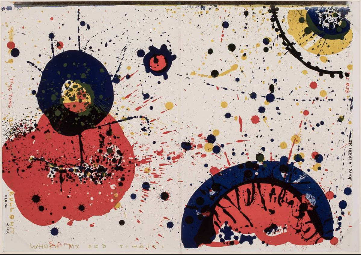 Sam Francis, ‘Cloud Rock (left)/Kayo 4 Years Old (right),’ 1964, from the portfolio ‘1 Cent Life,’ ed. 911/2000, color lithograph.⠀