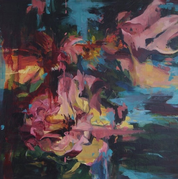 Connie Connally, Rose Garden, oil on canvas,30 x 30 inches